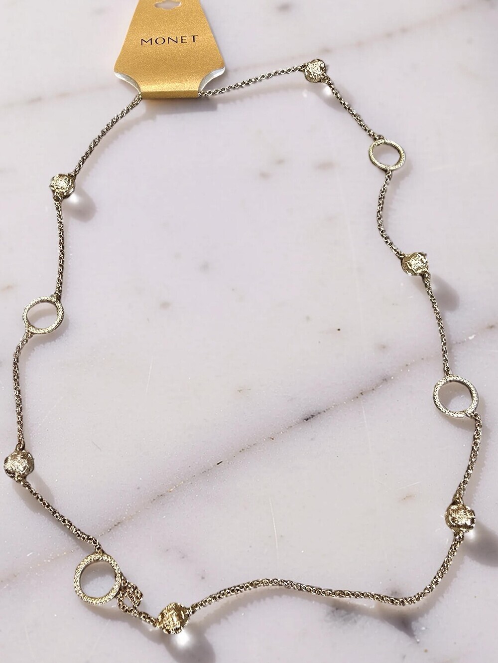 Monet Gold-Tone Station Necklace NWT